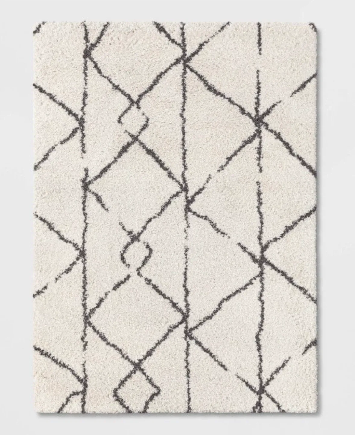 Geometric Shag Area Rug - White & Black image indicator(3)
