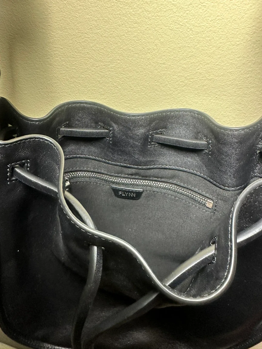 Flynn Black Leather Bucket Bag image indicator(2)