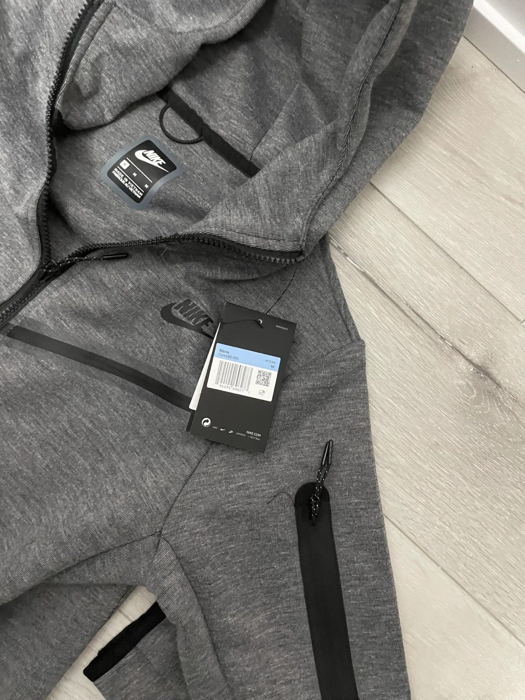 Nike Tech Fleece Hoodie - Grey, Size M - photo 3