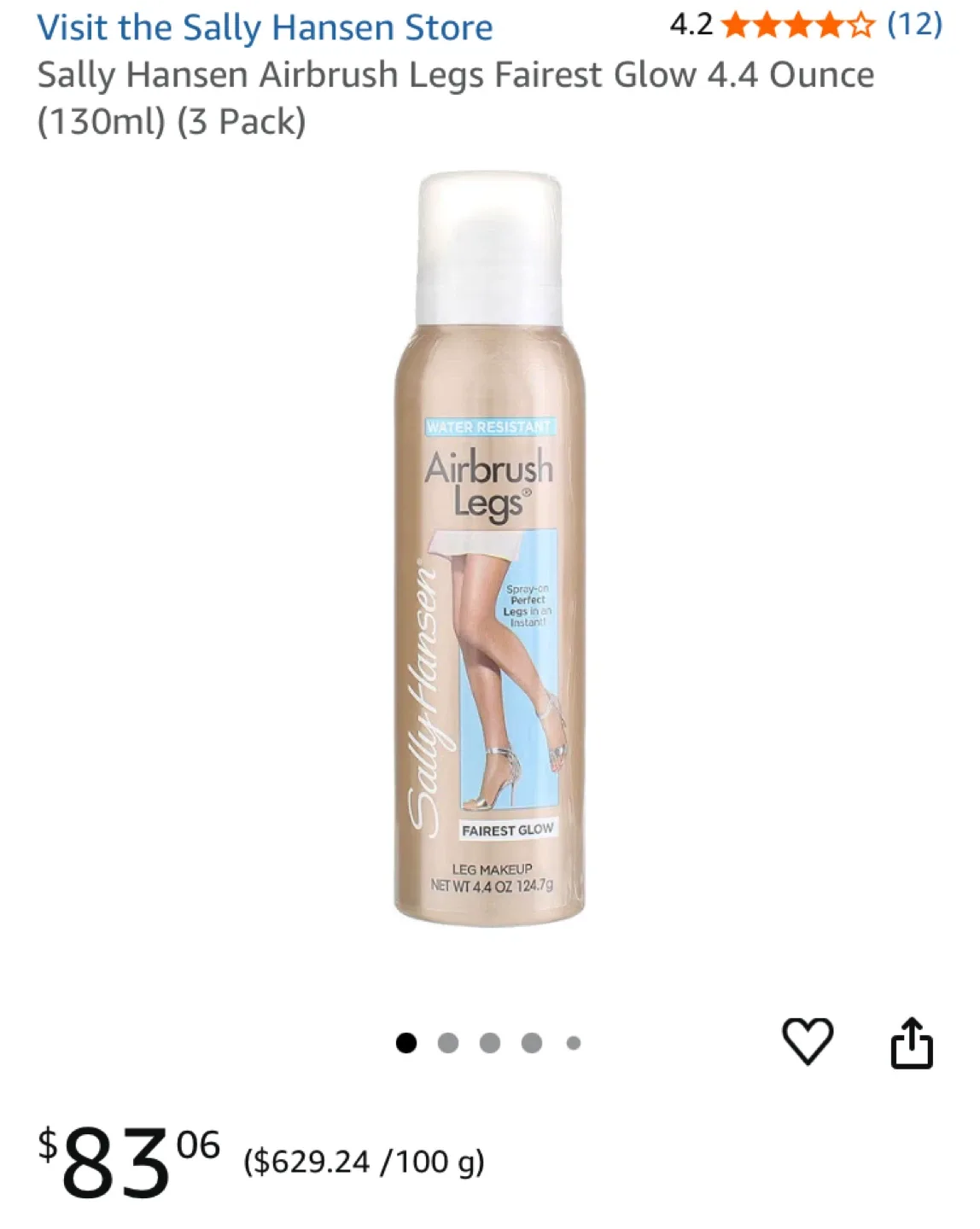 Sally Hansen Airbrush Legs Fairest Glow 4.4 oz image indicator(2)