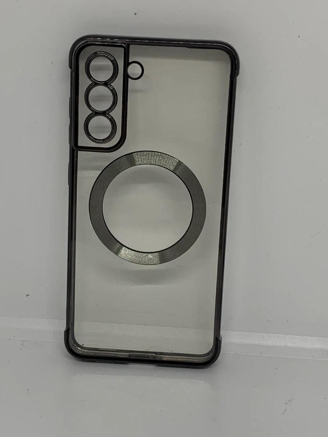 Samsung S21 Phone Case - Clear with Black Trim thumbnail