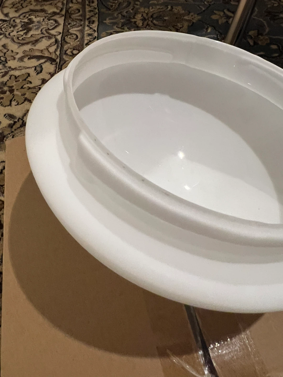 White Glass Ceiling Light Cover - New in Box! - photo 2