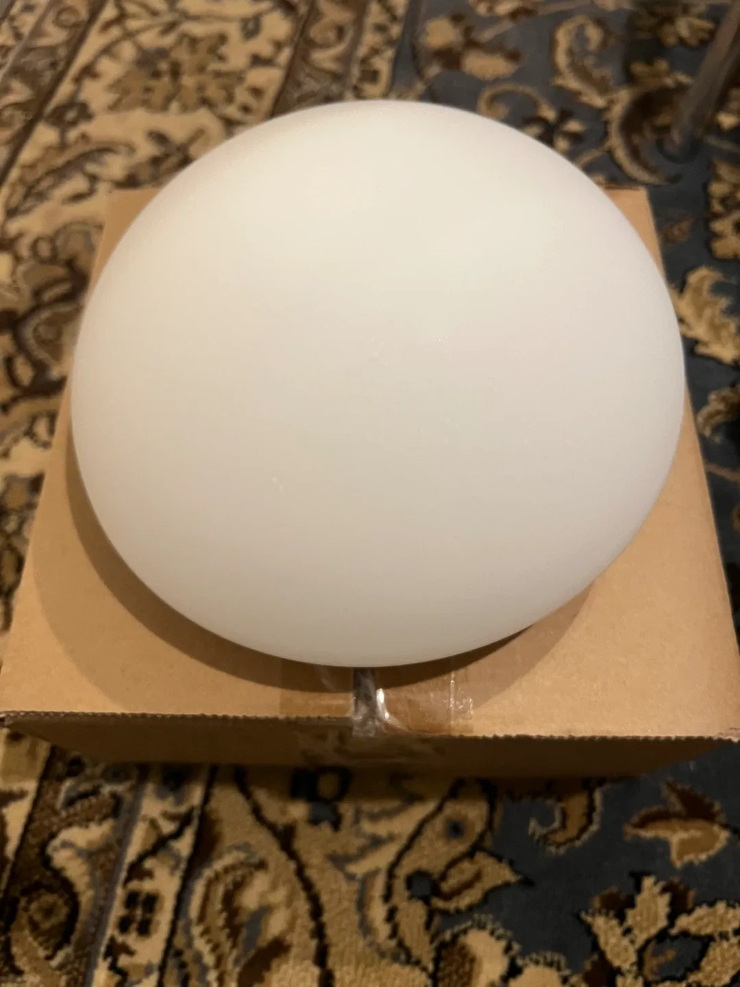 White Glass Ceiling Light Cover - New in Box! thumbnail
