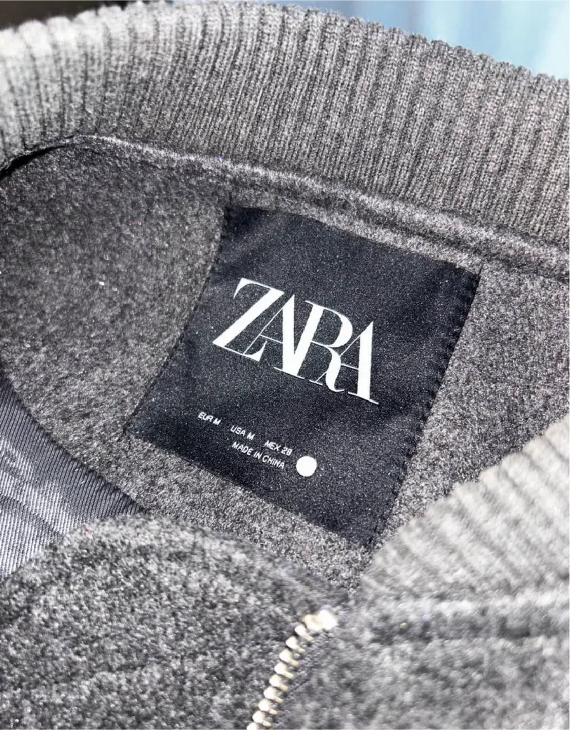 Zara Wool Blend Bomber Jacket, Size M image indicator(3)