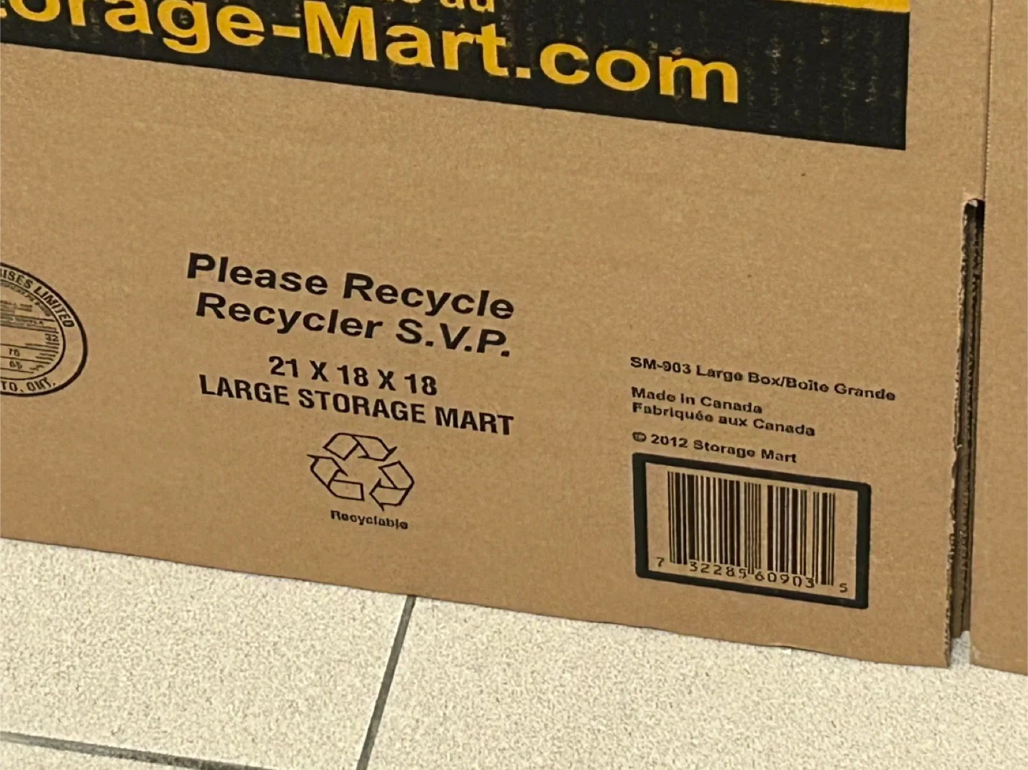 Storage Mart Large Moving Box - 21x18x18