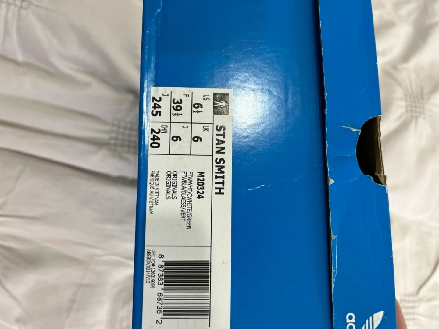 New Adidas Stan Smith White/Green - Size 6 image indicator(7)