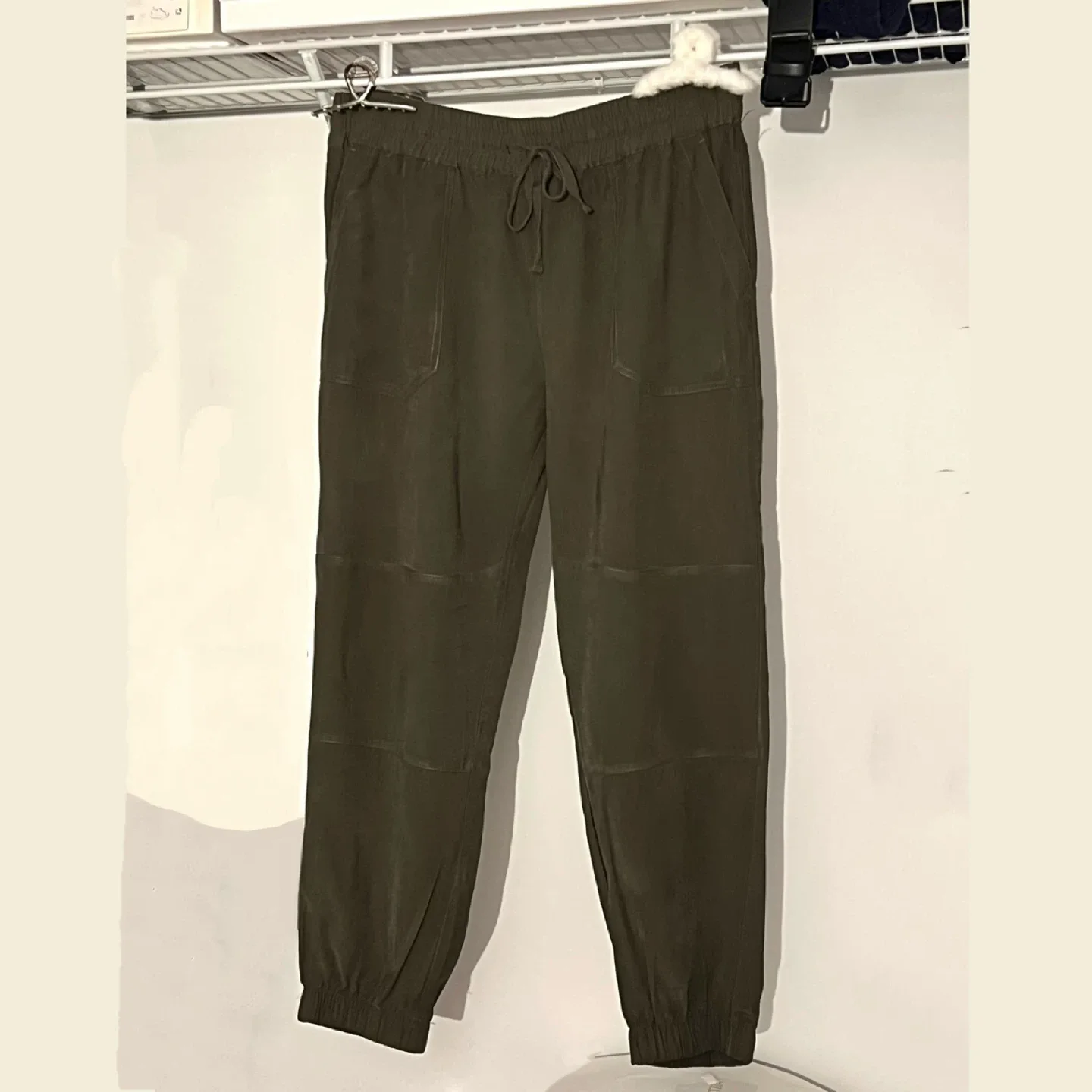 (Retail$79) Garment-washed Navy Green Cargo Pants thumbnail