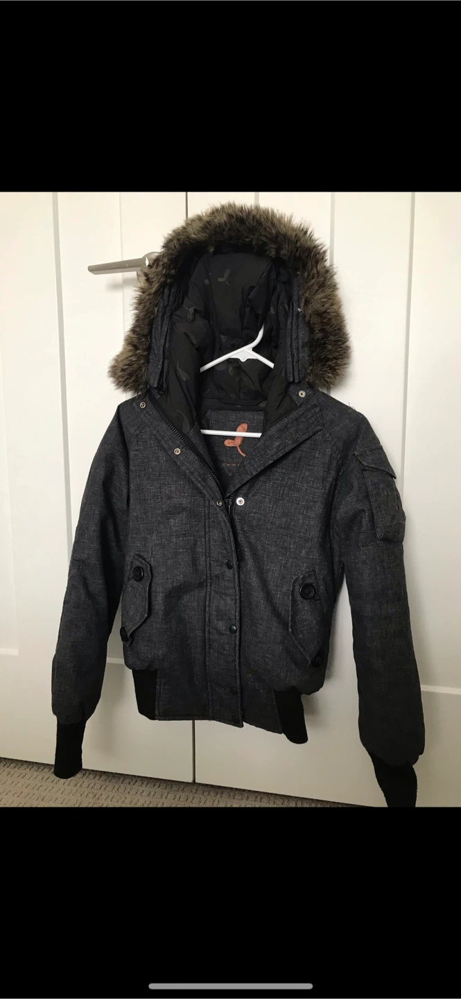 TNA Grey Winter Jacket with Fur Hood - photo 3