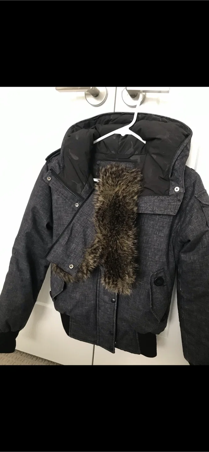 TNA Grey Winter Jacket with Fur Hood image indicator(6)