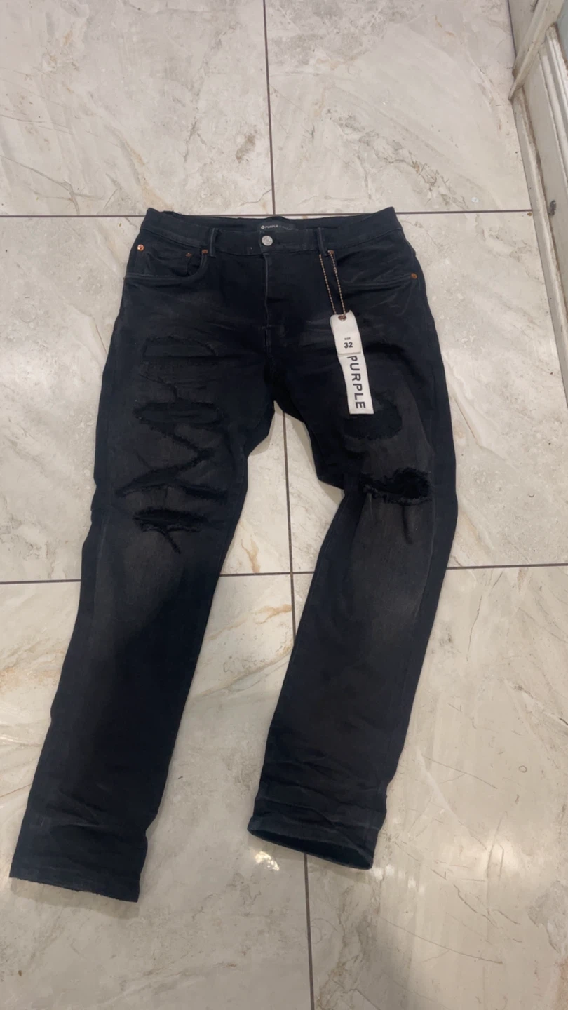 Purple Brand Black Ripped Jeans
