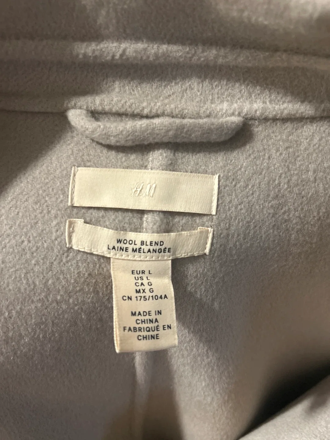 H&M Wool Blend Beige Coat - Size L image indicator(2)