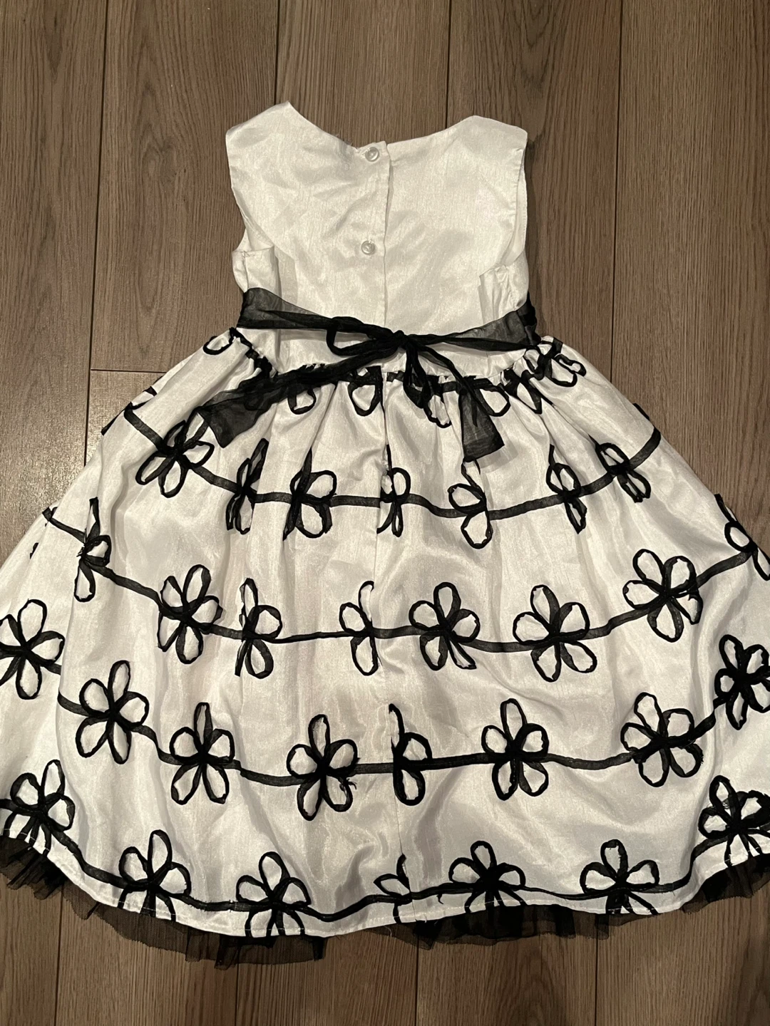 Girls White & Black Floral Dress - Size 5 - photo 2