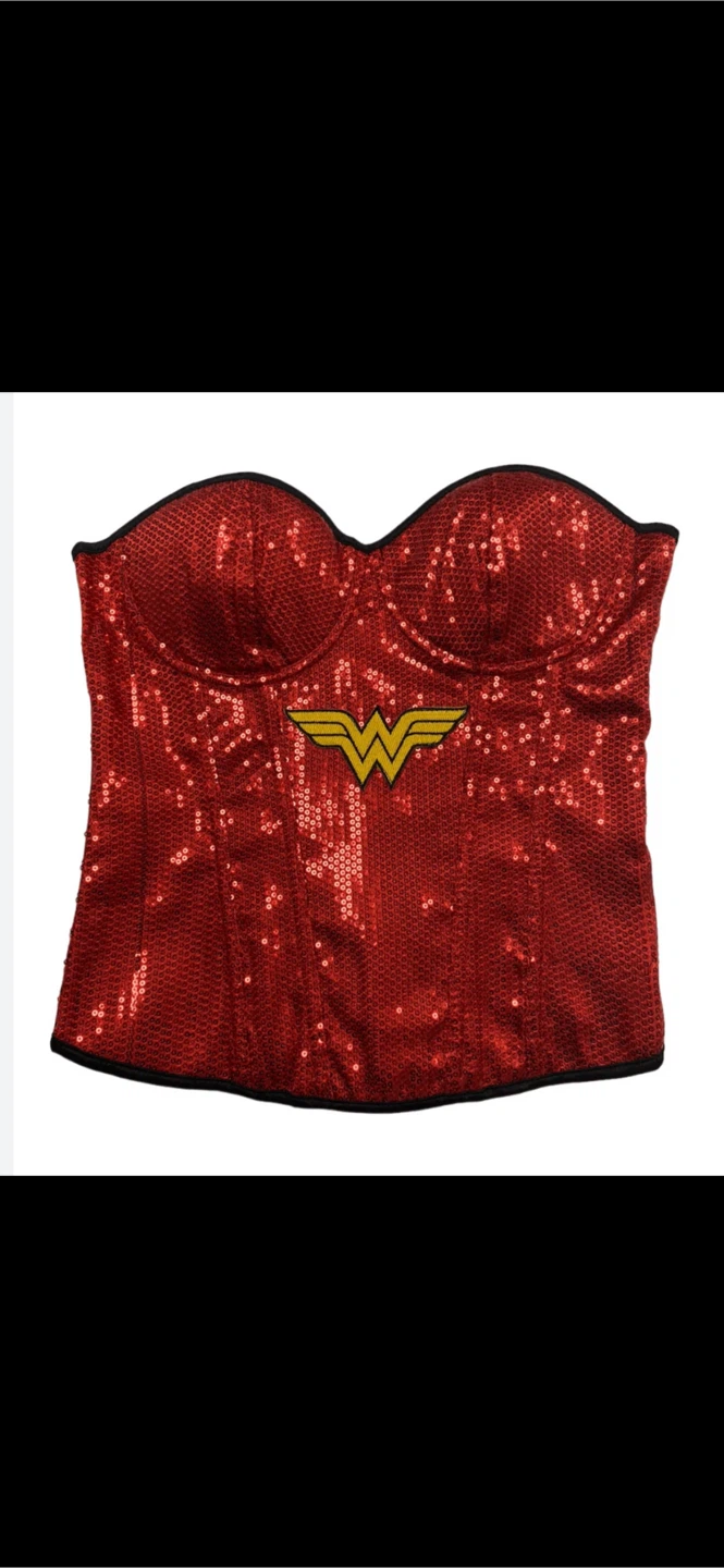 Wonder Woman Red Sequin Corset Top