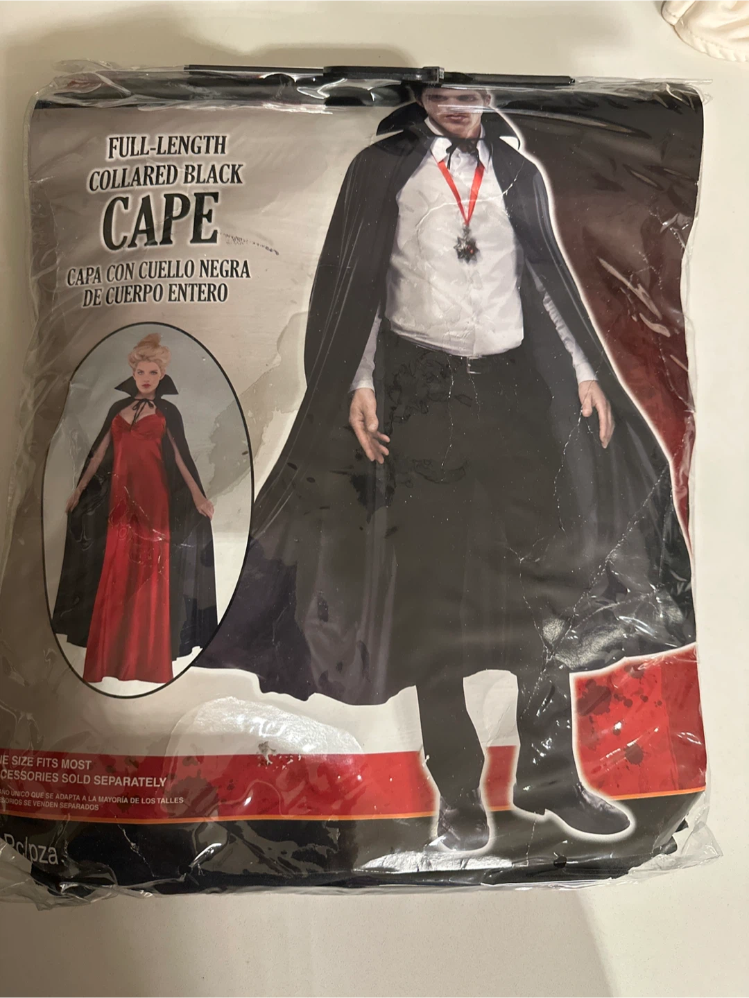Full-Length Collared Black Cape Costume🥕