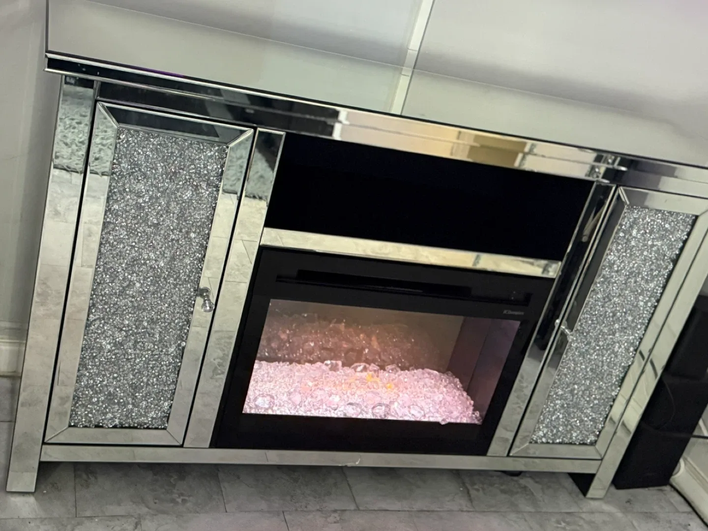 Mirrored Fireplace TV Stand image indicator(3)