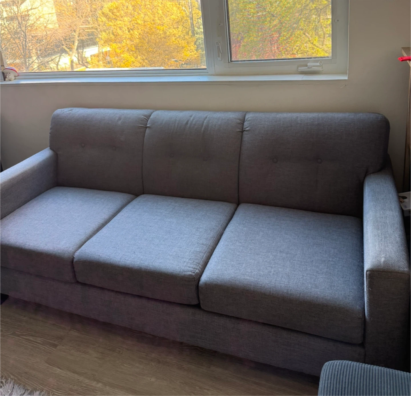 Grey Three-Seat Sofa