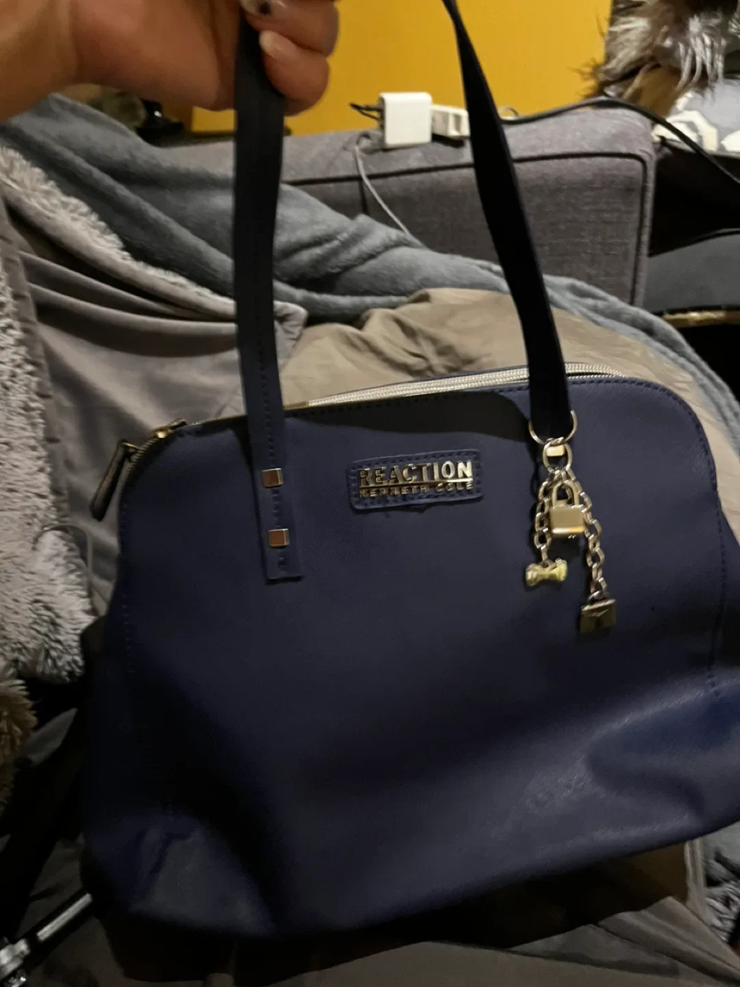 Reaction Kenneth Cole Navy Blue Tote Bag image indicator(4)
