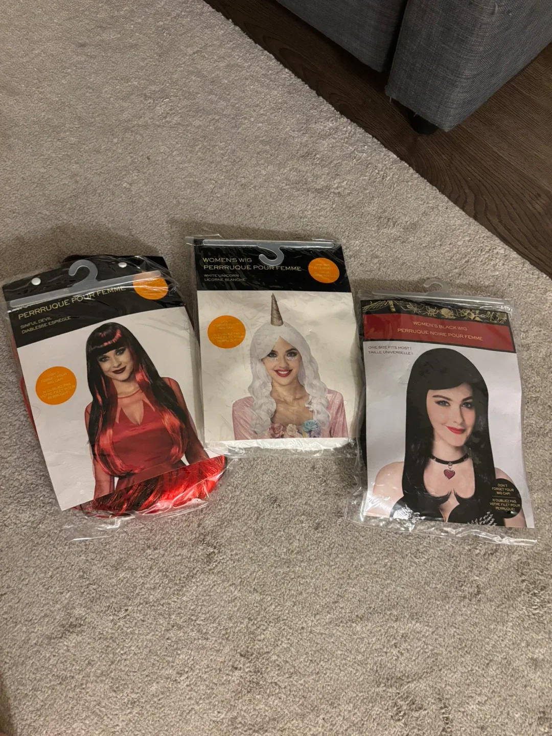 3 Halloween wigs