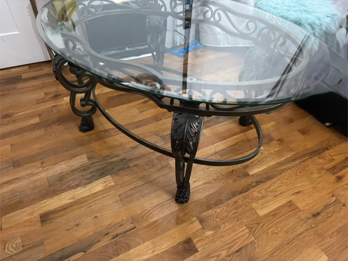 Glass Top Coffee Table with Metal Base image indicator(2)