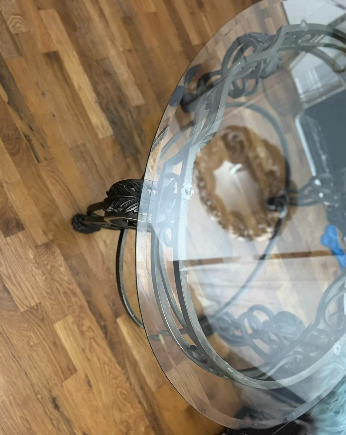 Glass Top Coffee Table with Metal Base image indicator(7)