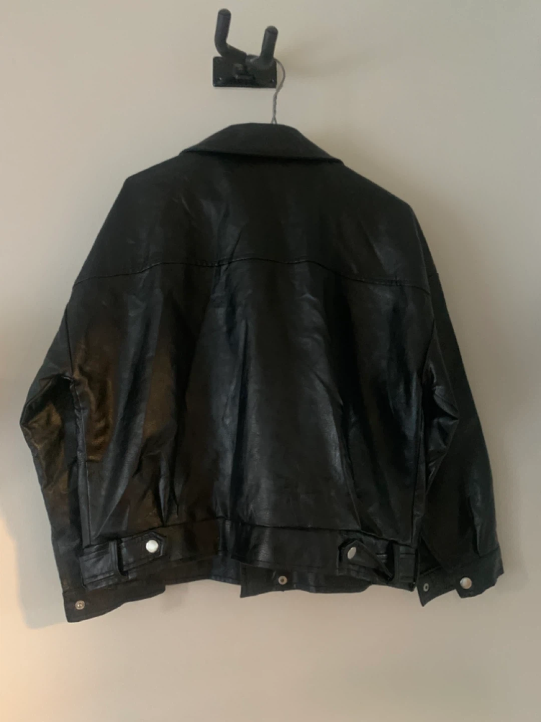The One Black Faux Leather Jacket - Size M - photo 2
