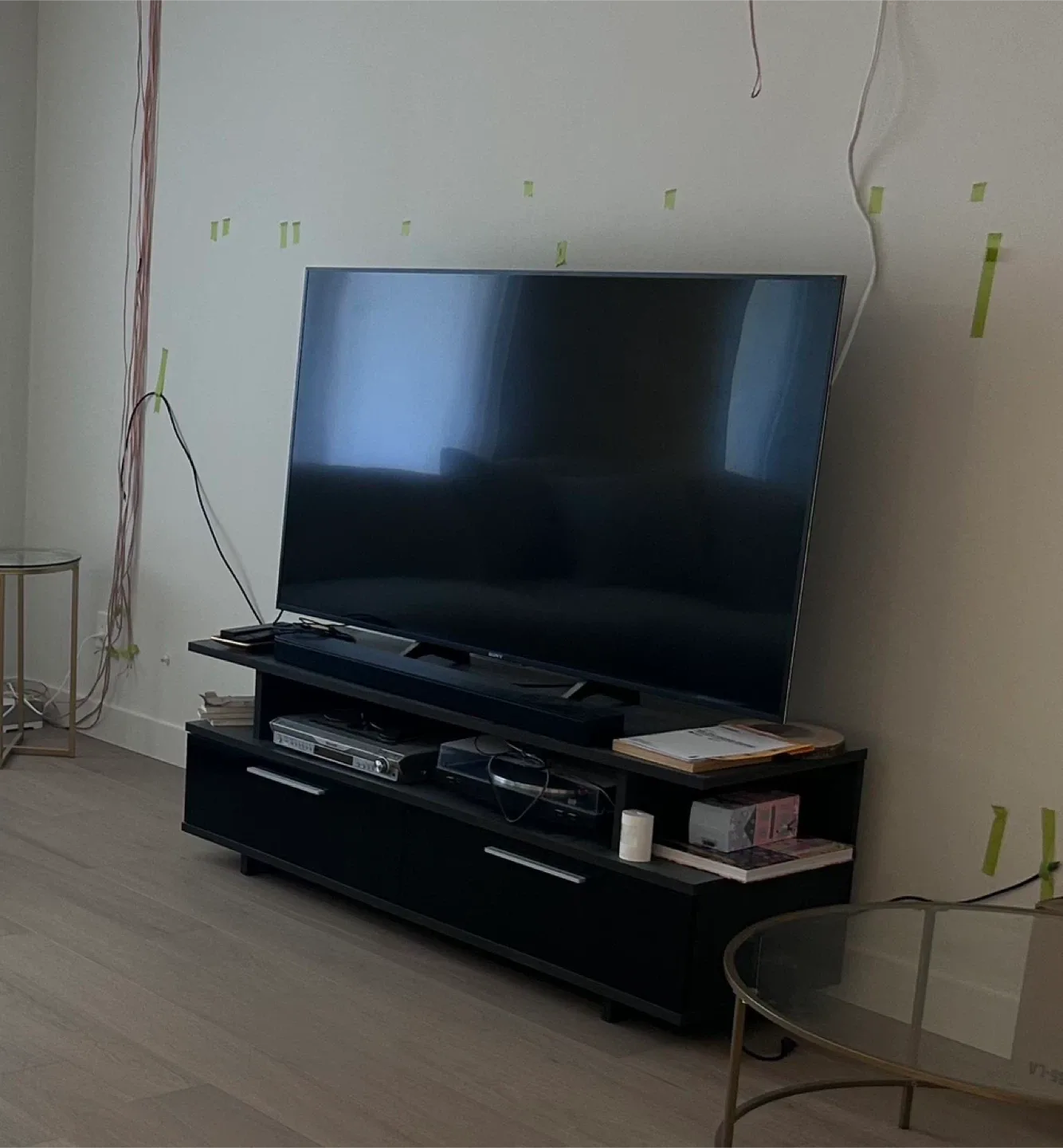 Black TV Stand unit with Storage thumbnail
