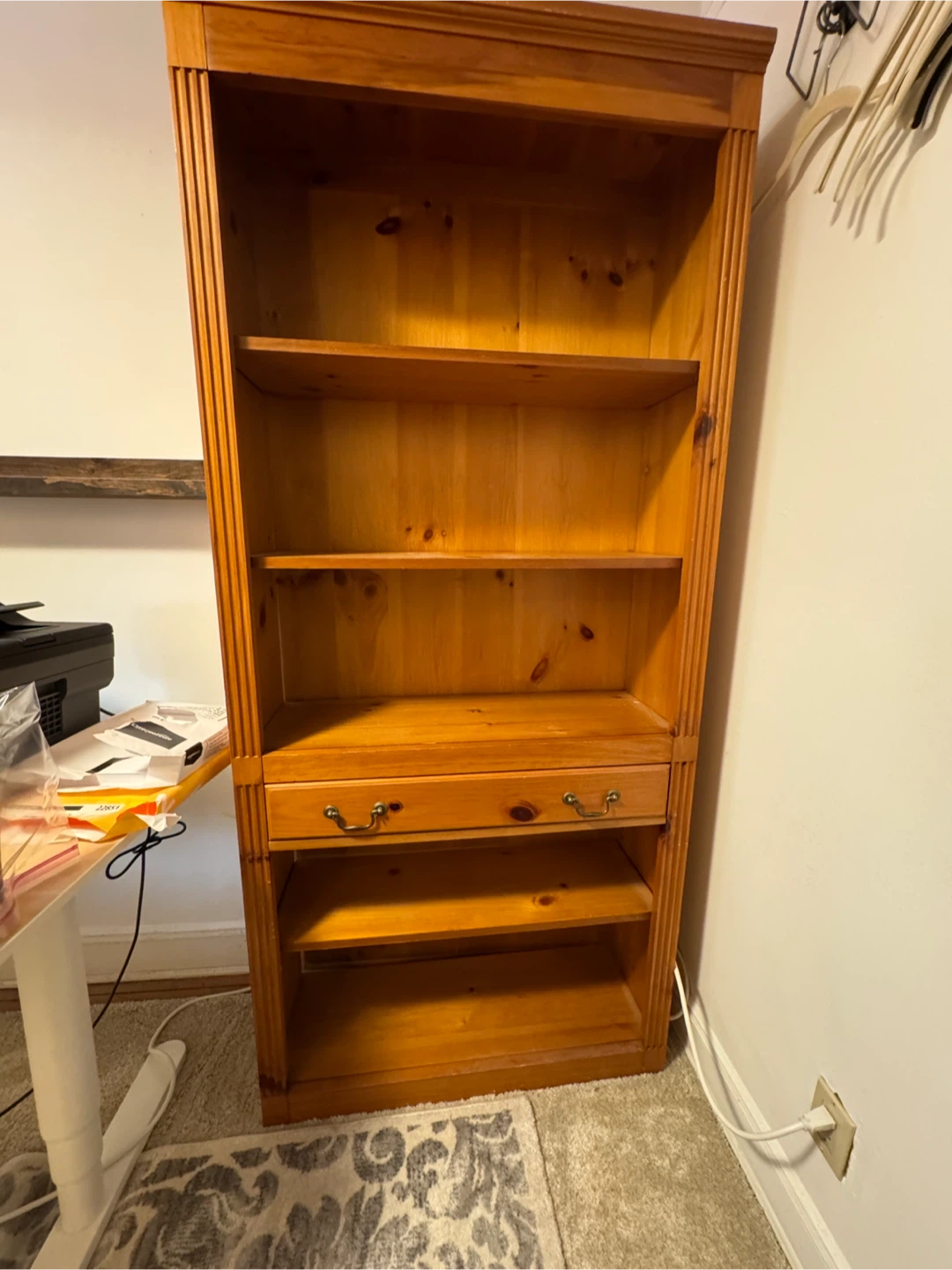 Wooden Bookcase with Drawer