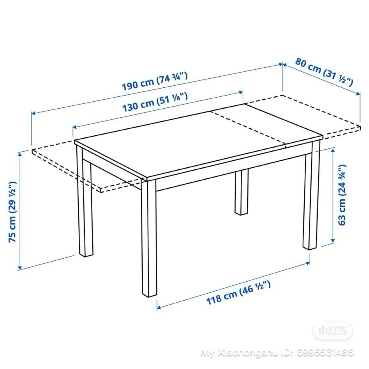 IKEA LANEBERG Extendable Dining Table - White - photo 4