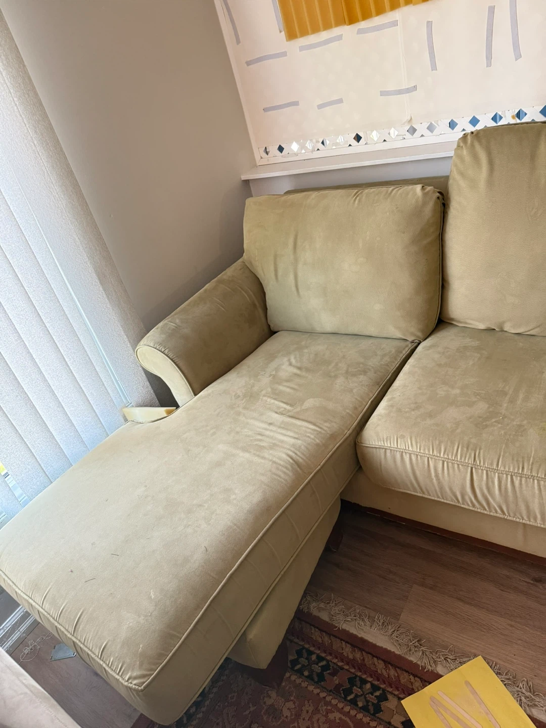 Sage Green Sectional Sofa with Chaise Lounge - photo 2