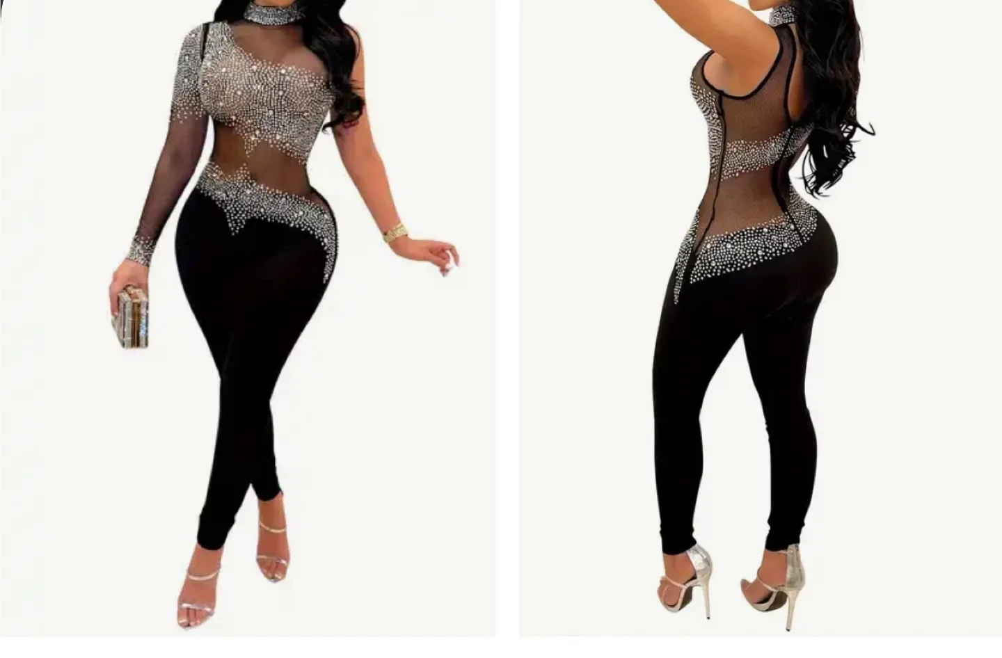 Black Rhinestone Jumpsuit thumbnail