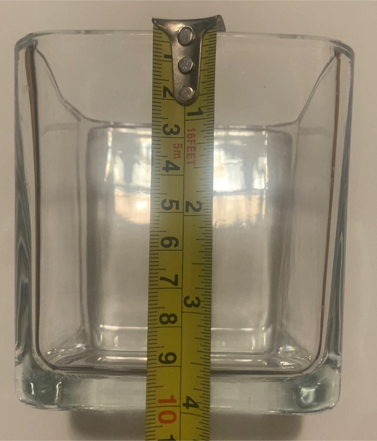 Two Clear Square Glass Vases - photo 5
