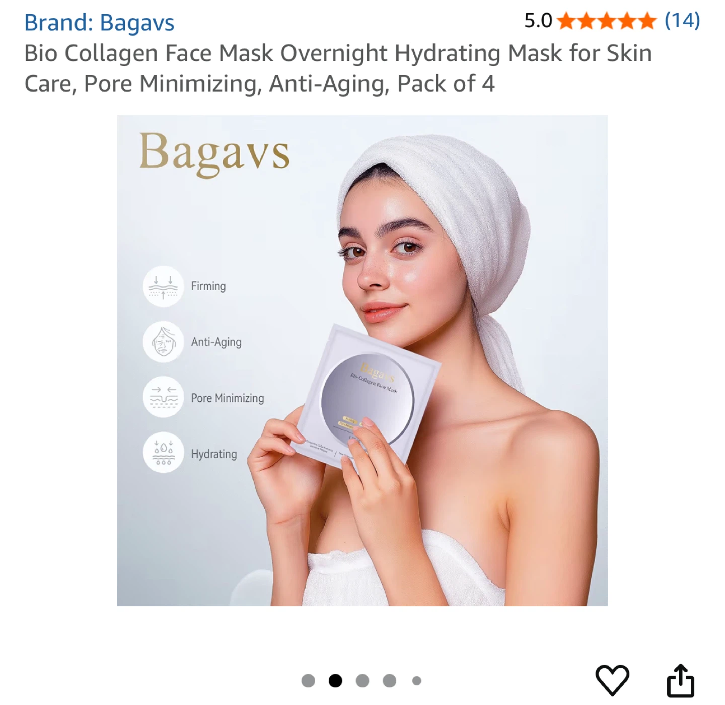 Bagavs Bio Collagen Face Mask (Pack of 4) - photo 2