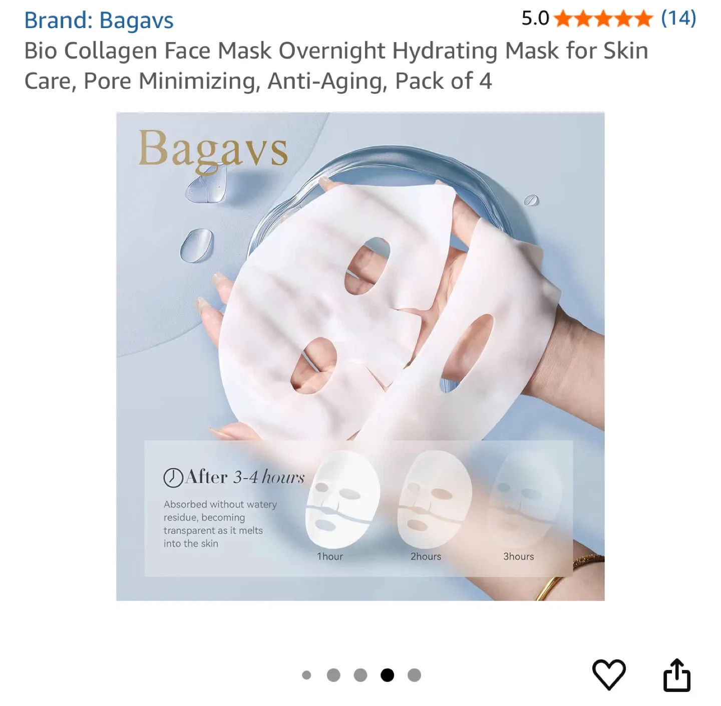 Bagavs Bio Collagen Face Mask (Pack of 4) image indicator(5)