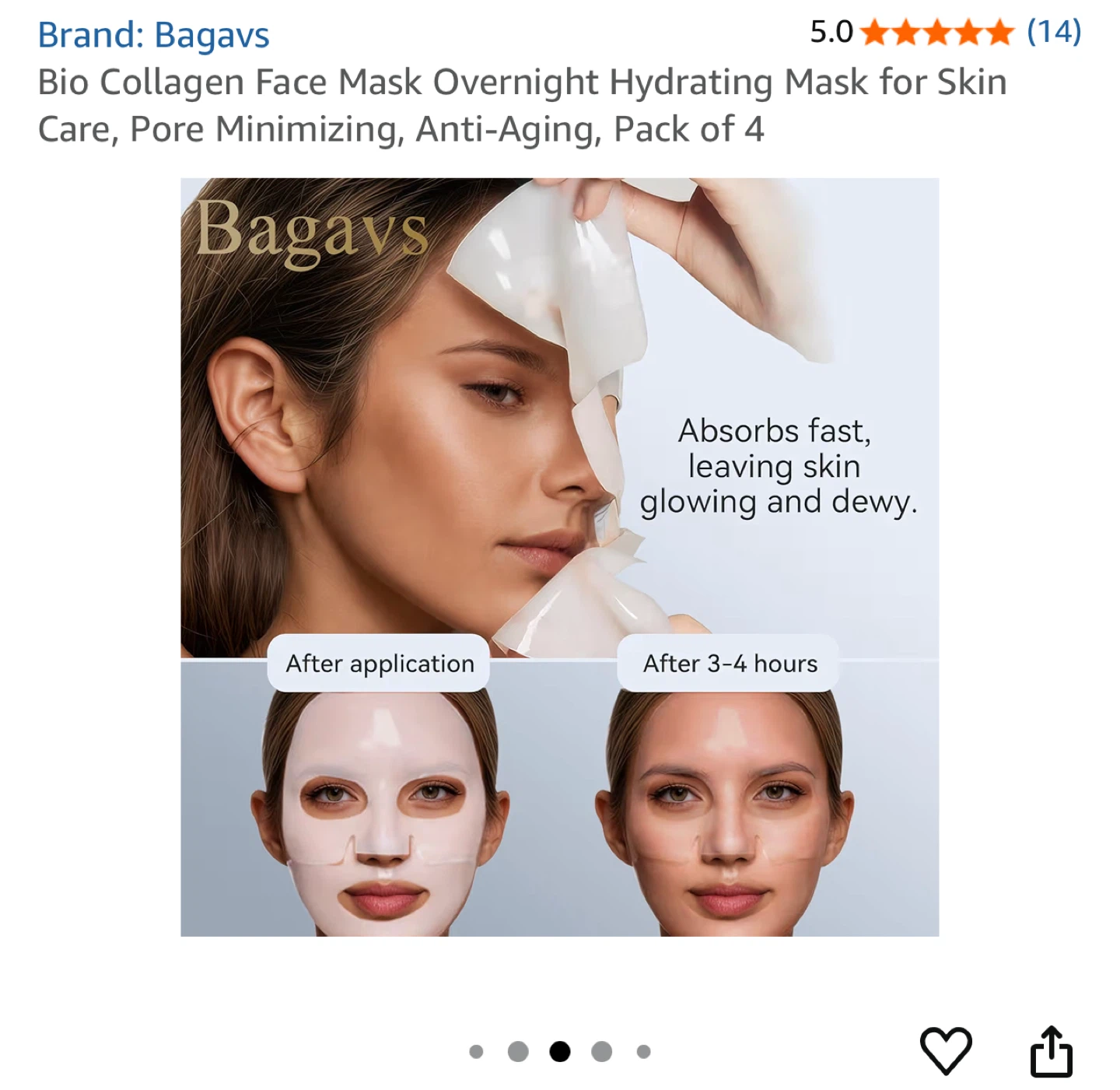 Bagavs Bio Collagen Face Mask (Pack of 4) - photo 4