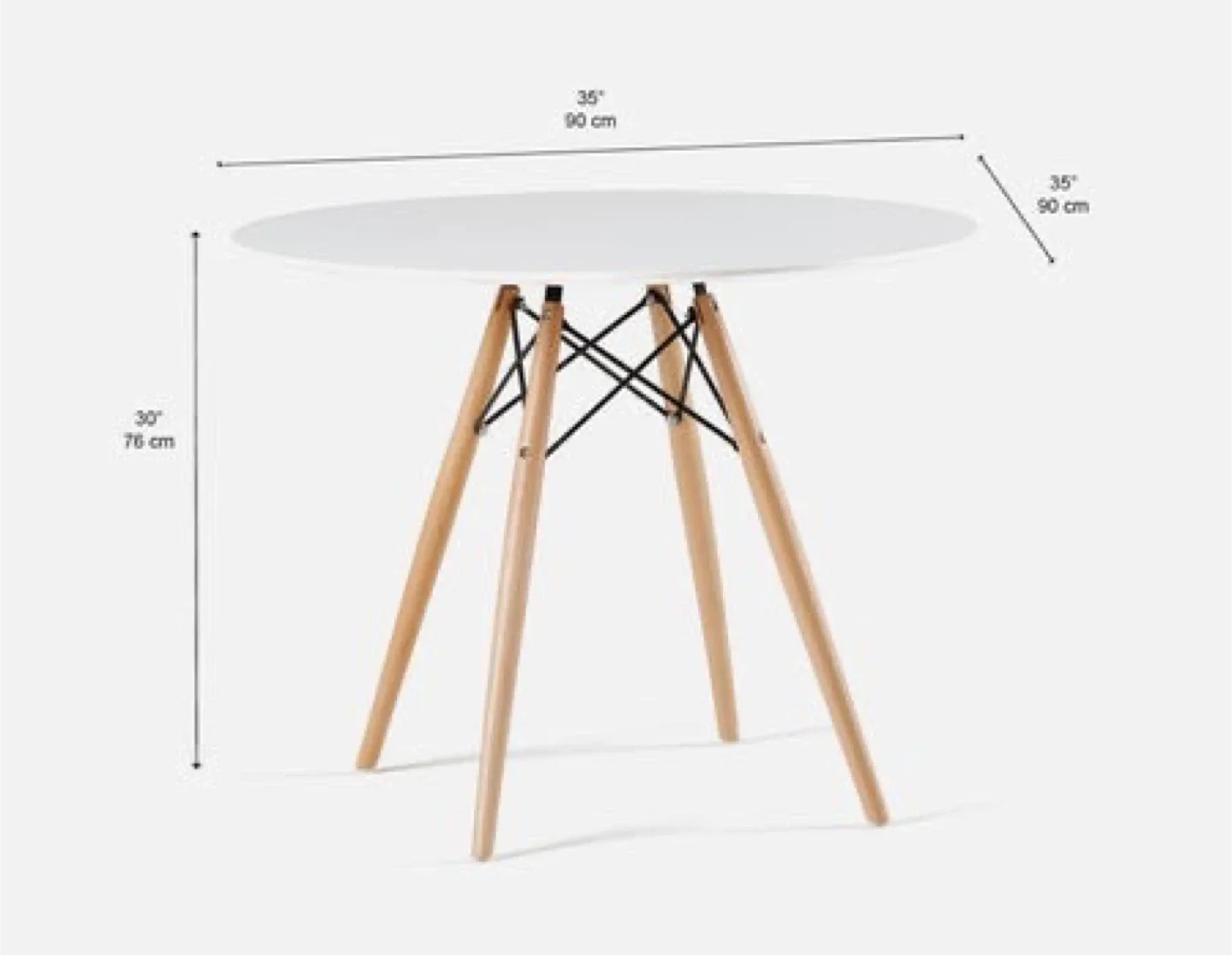 Structube “EIFFEL” round dining table in white image indicator(4)