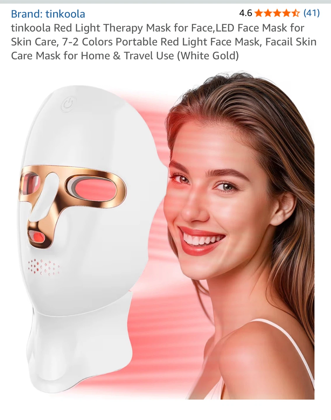Tinkoola LED Red Light Therapy Face Mask
