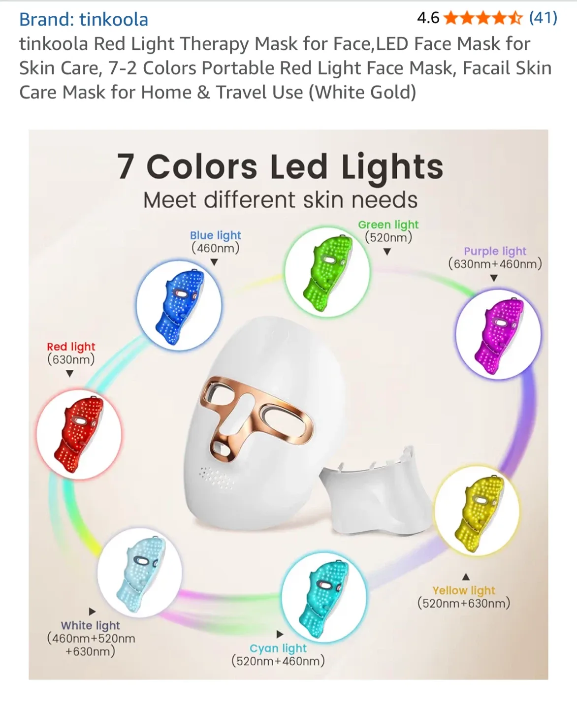 Tinkoola LED Red Light Therapy Face Mask image indicator(5)