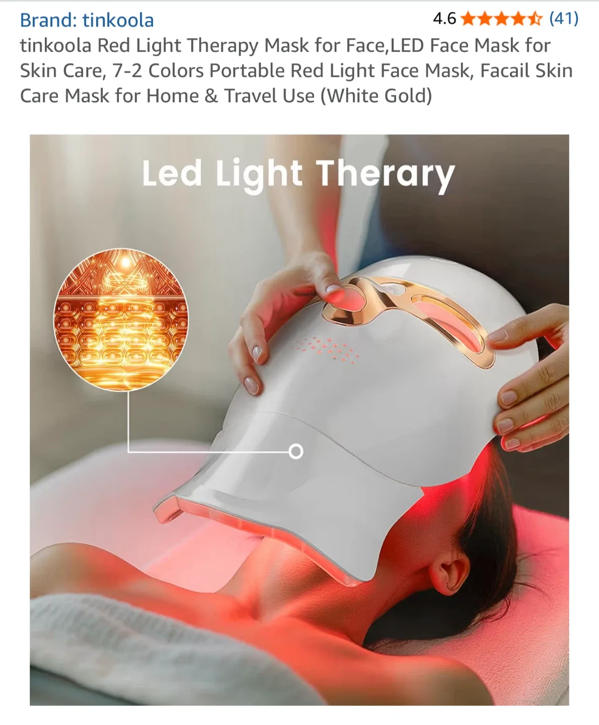 Tinkoola LED Red Light Therapy Face Mask image indicator(7)