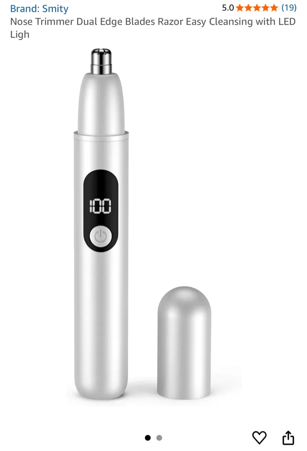 Smity Nose Trimmer - Dual Edge Blades, LED Light image indicator(2)