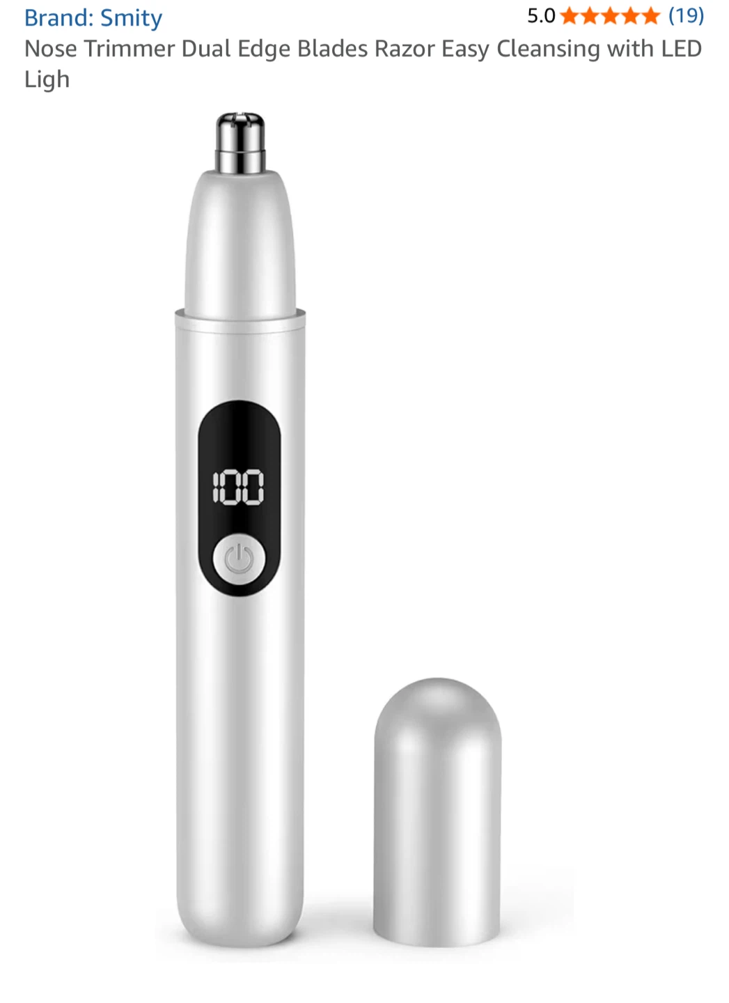 Smity Nose Trimmer - Dual Edge Blades, LED Light