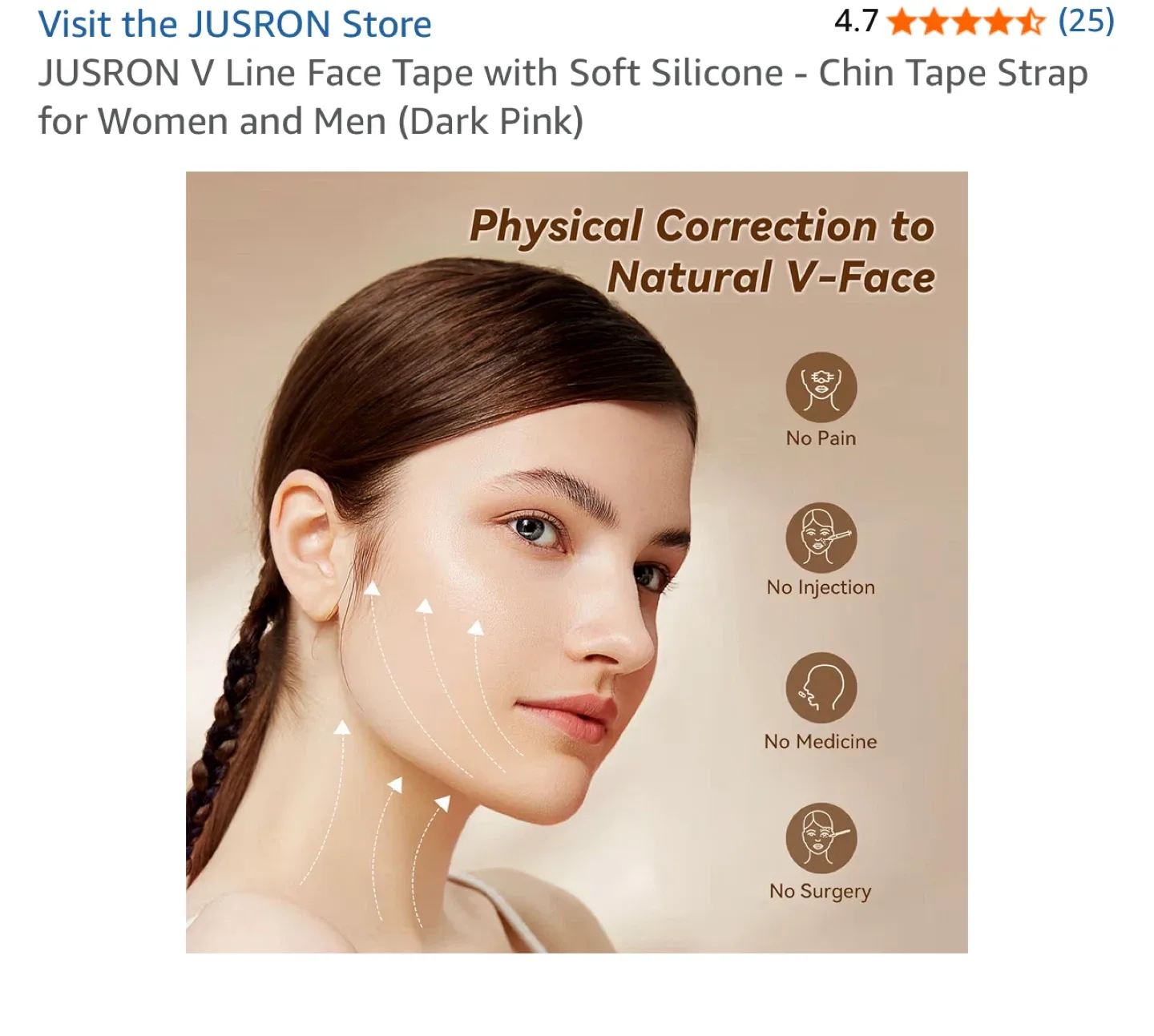 JUSRON V Line Face Tape - Dark Pink image indicator(2)