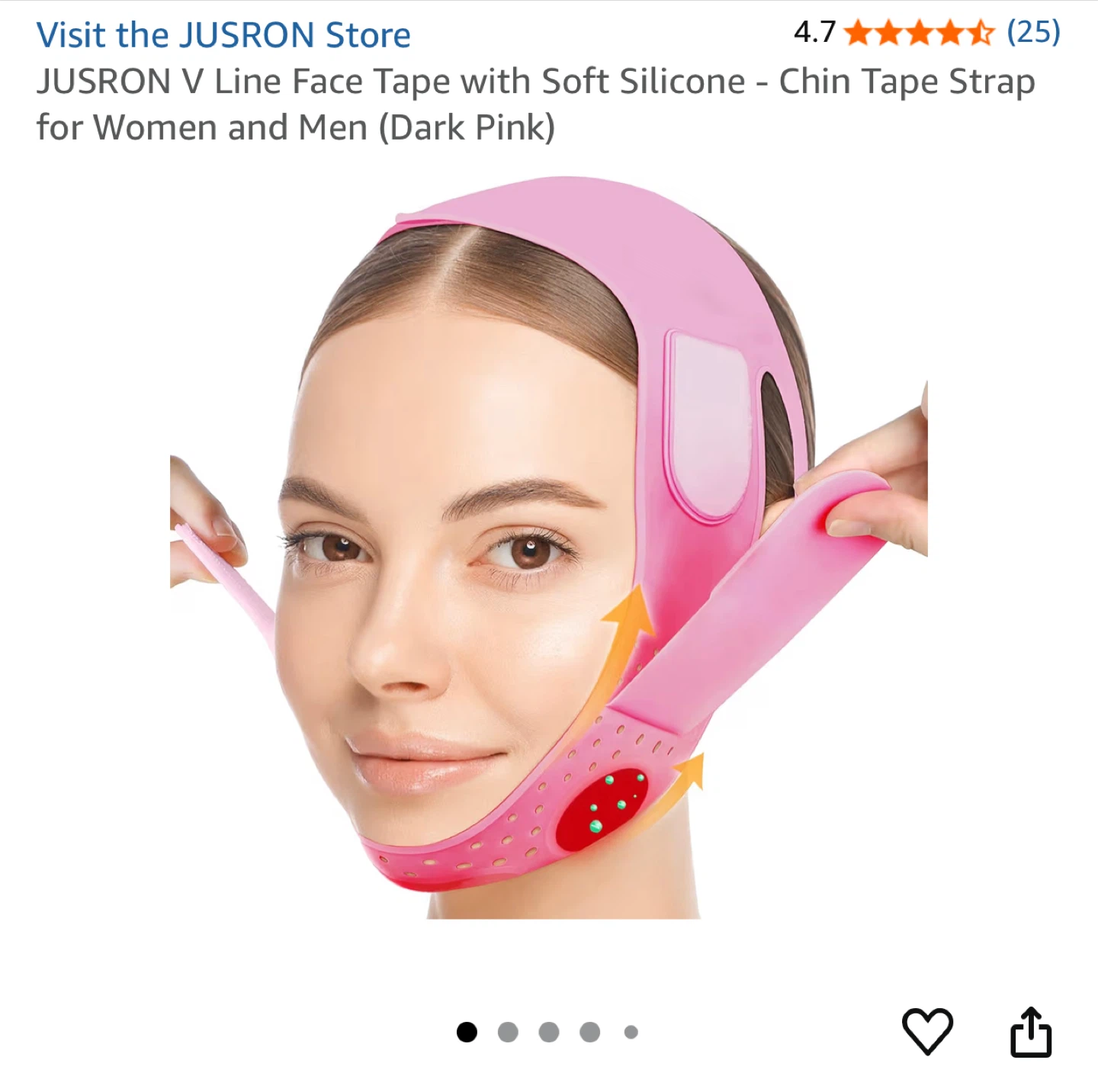 JUSRON V Line Face Tape - Dark Pink
