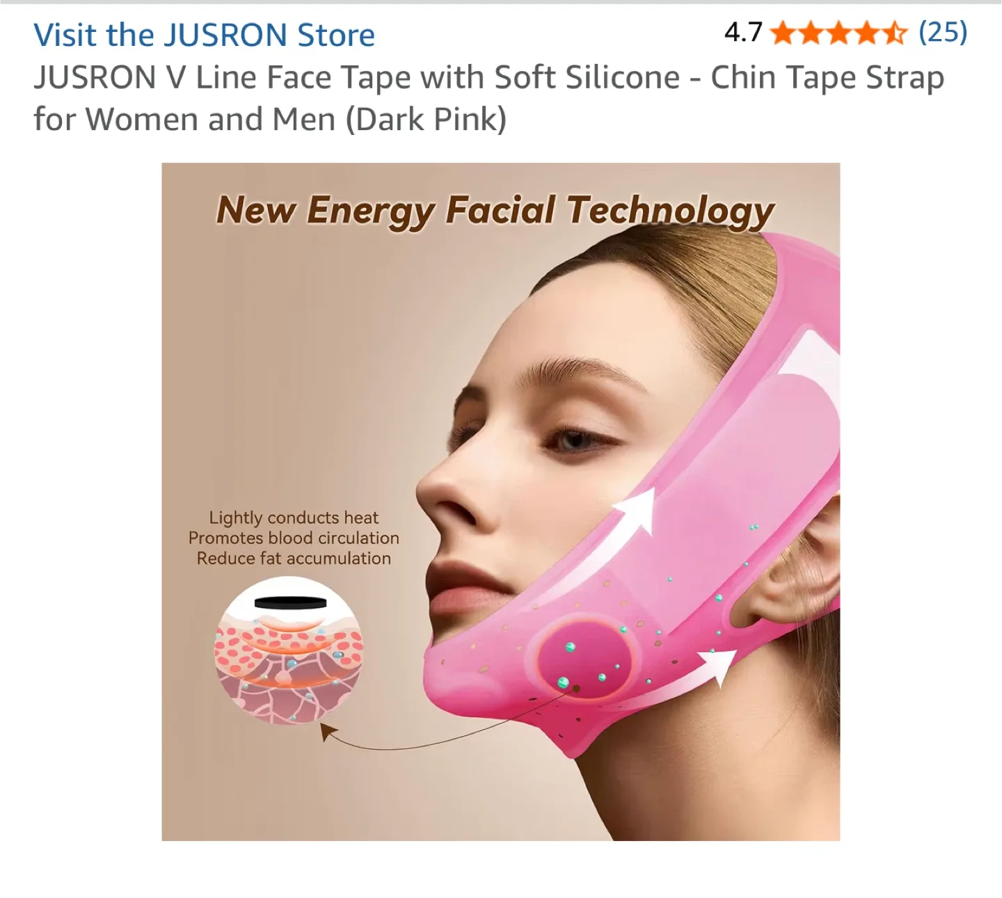 JUSRON V Line Face Tape - Dark Pink image indicator(3)