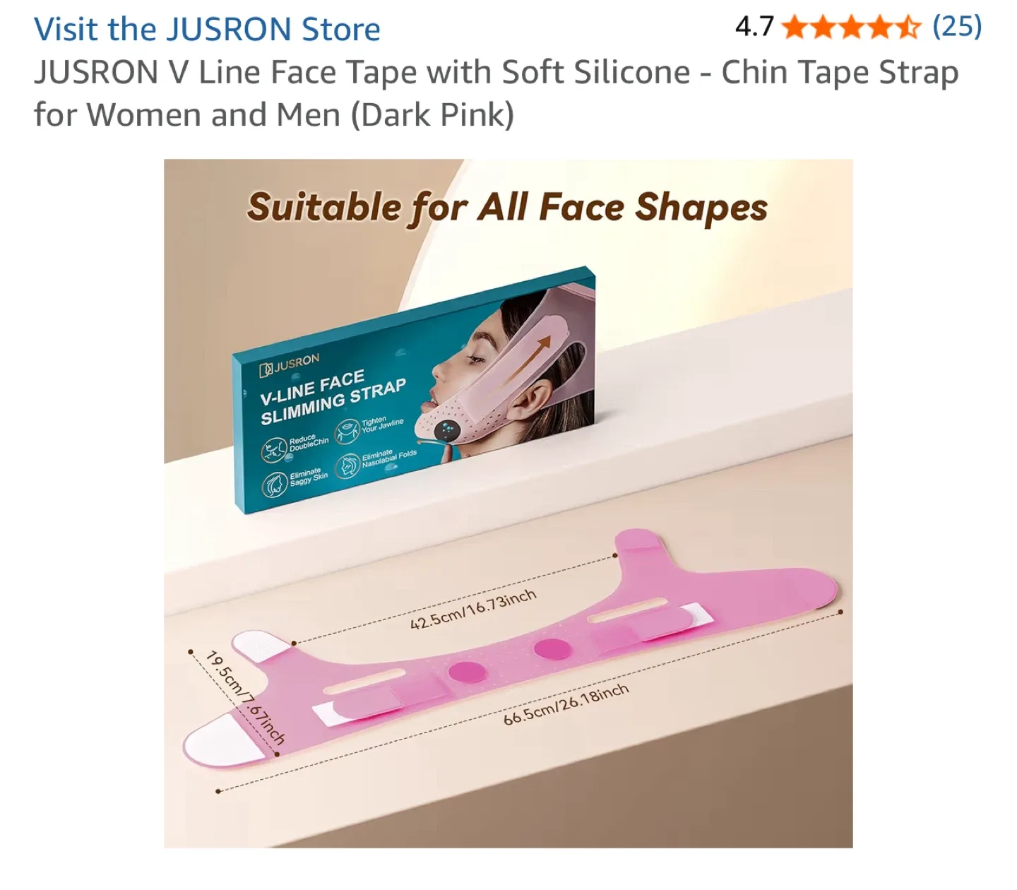 JUSRON V Line Face Tape - Dark Pink image indicator(7)