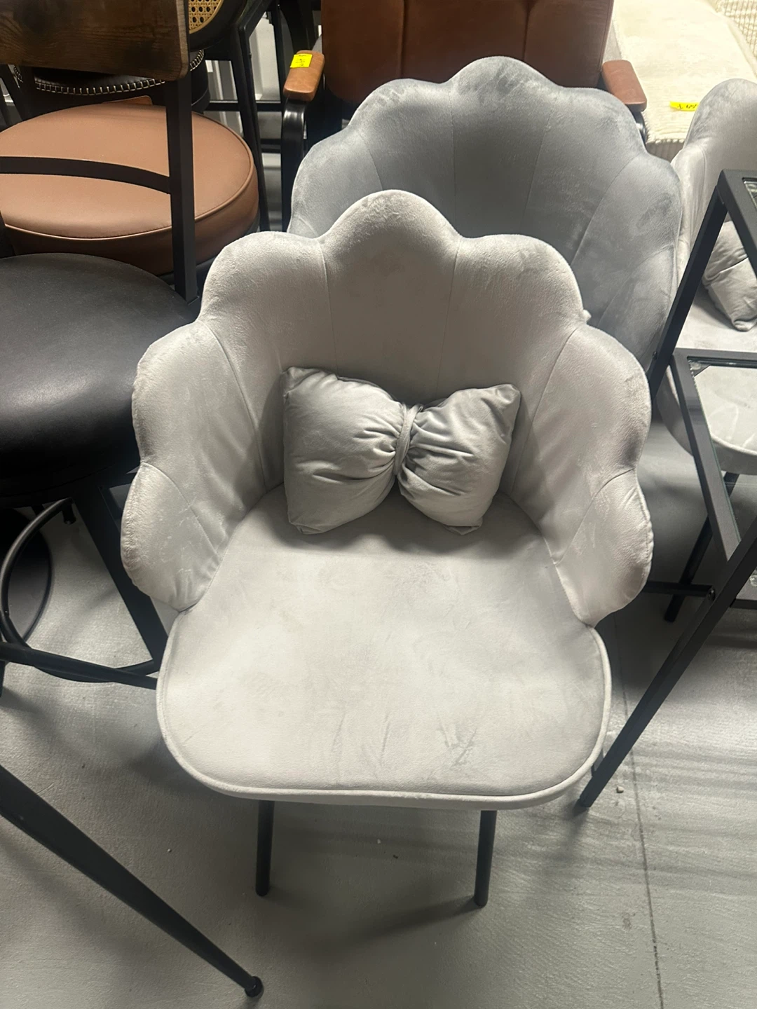 Cute Flower Petal Accent Chair - Grey