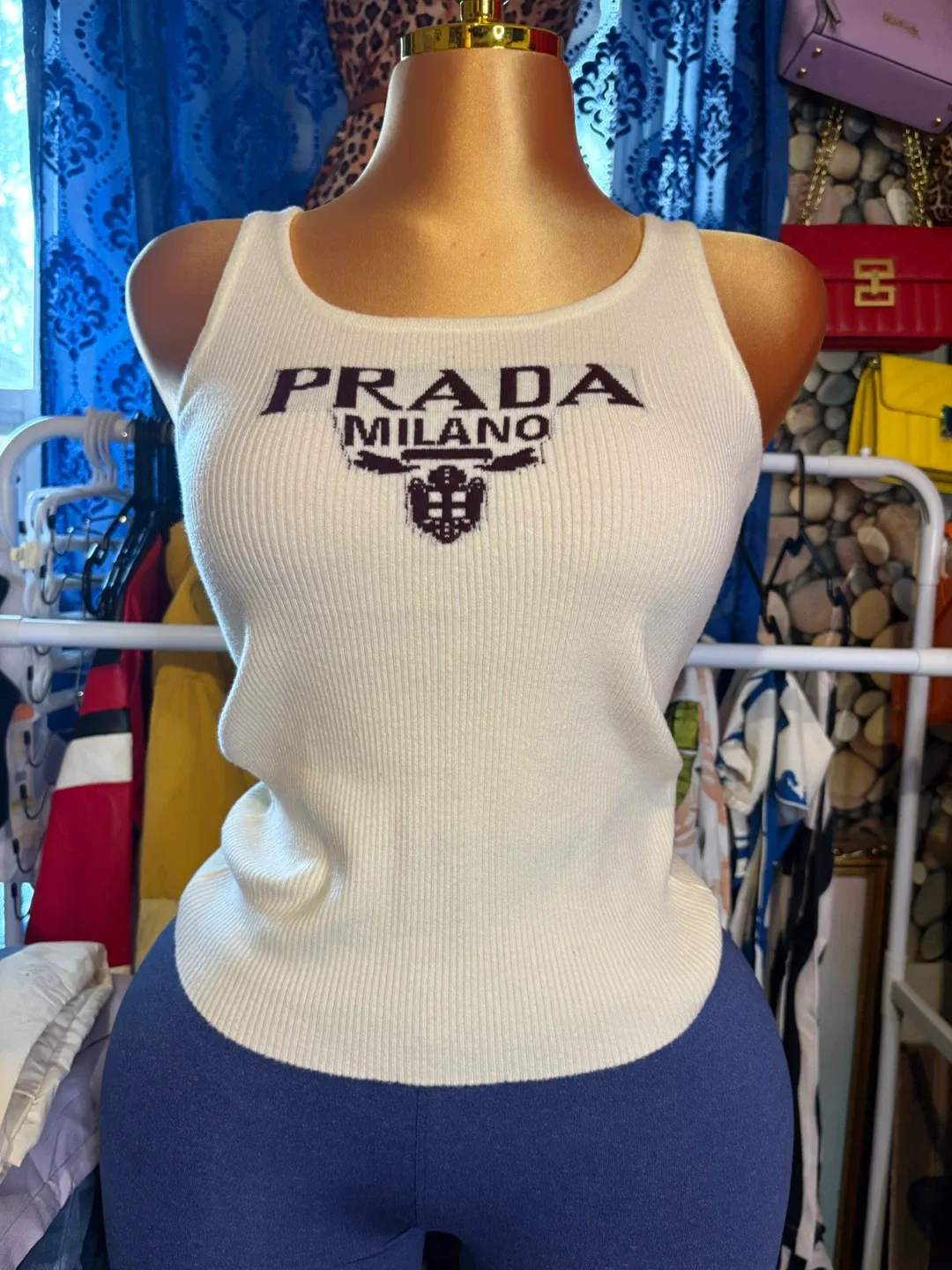 Prada Milano White Tank Top thumbnail