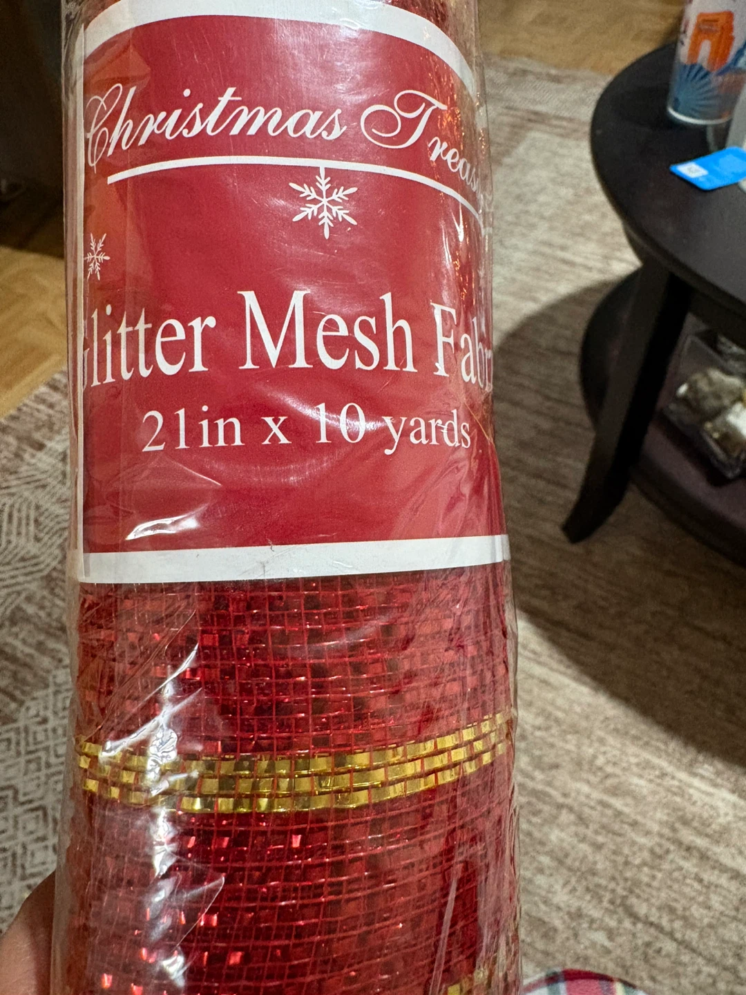 Christmas Treasures Glitter Mesh Fabric 21 in x 10 yards - photo 4