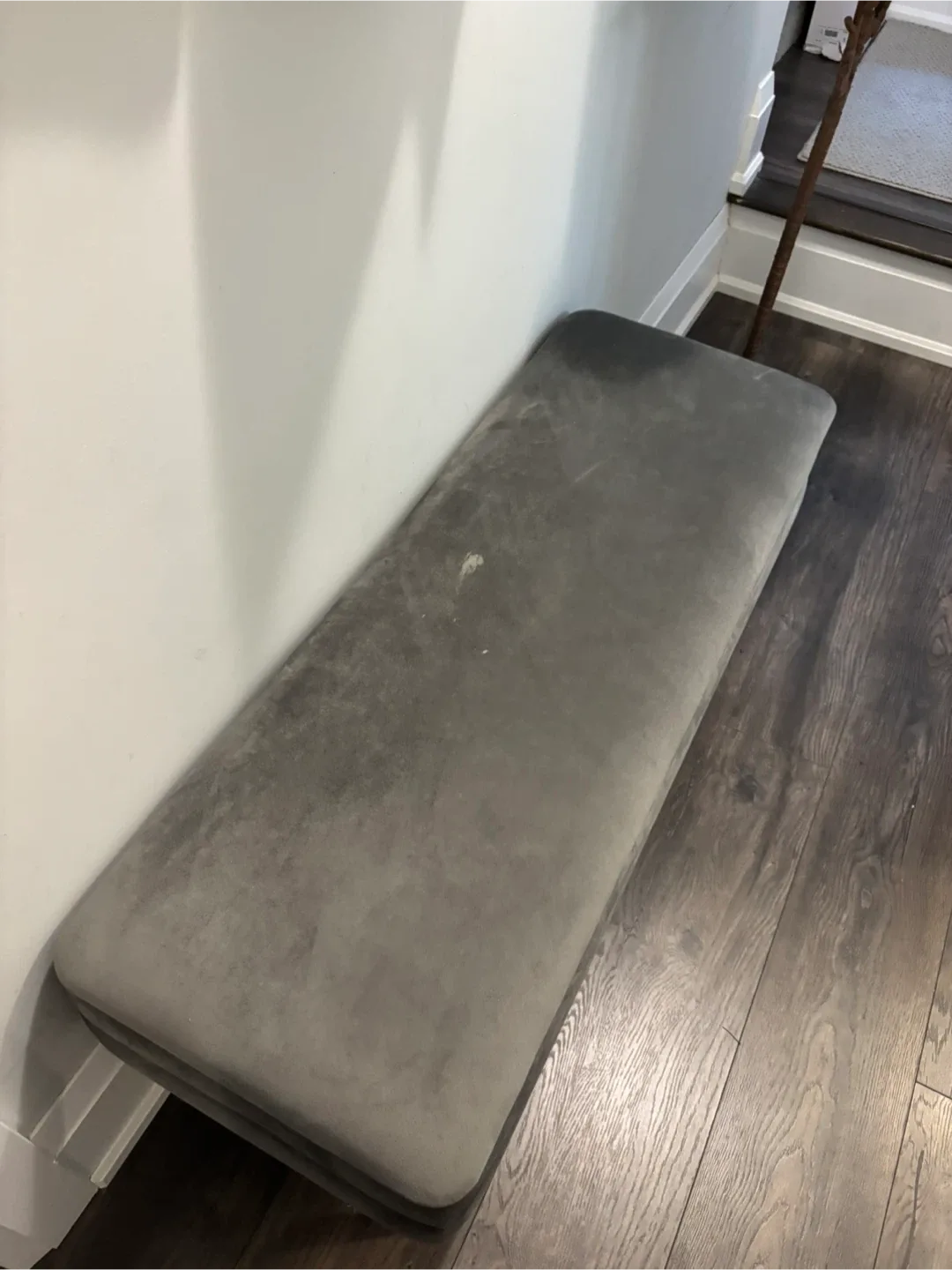 Grey Velvet Storage Bench image indicator(2)