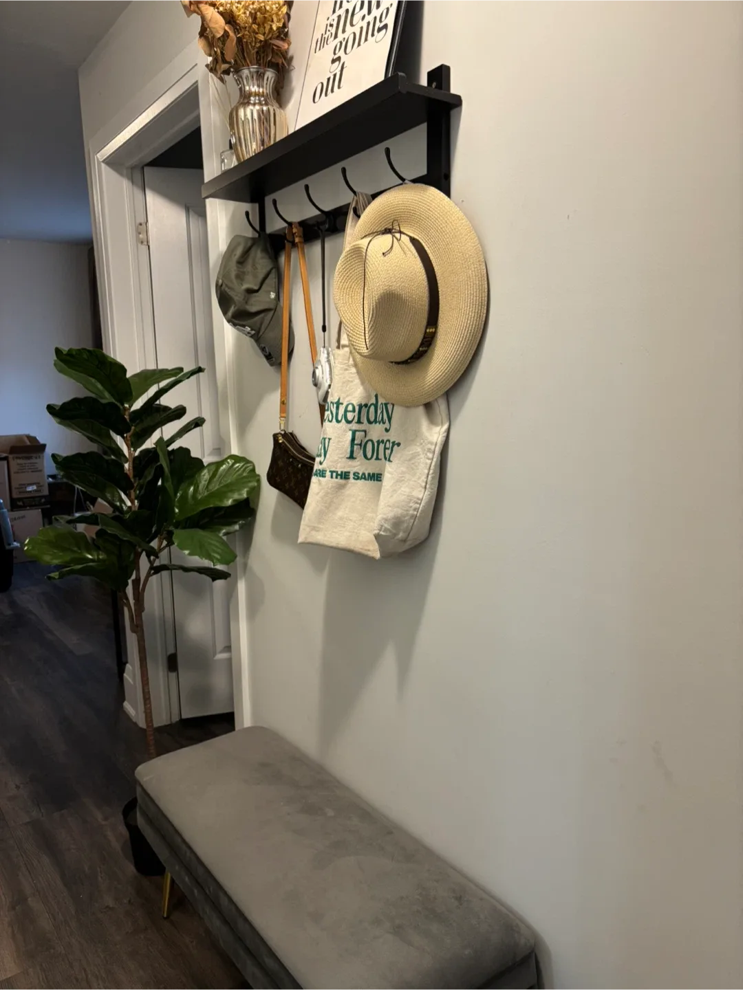 Grey Velvet Storage Bench image indicator(6)