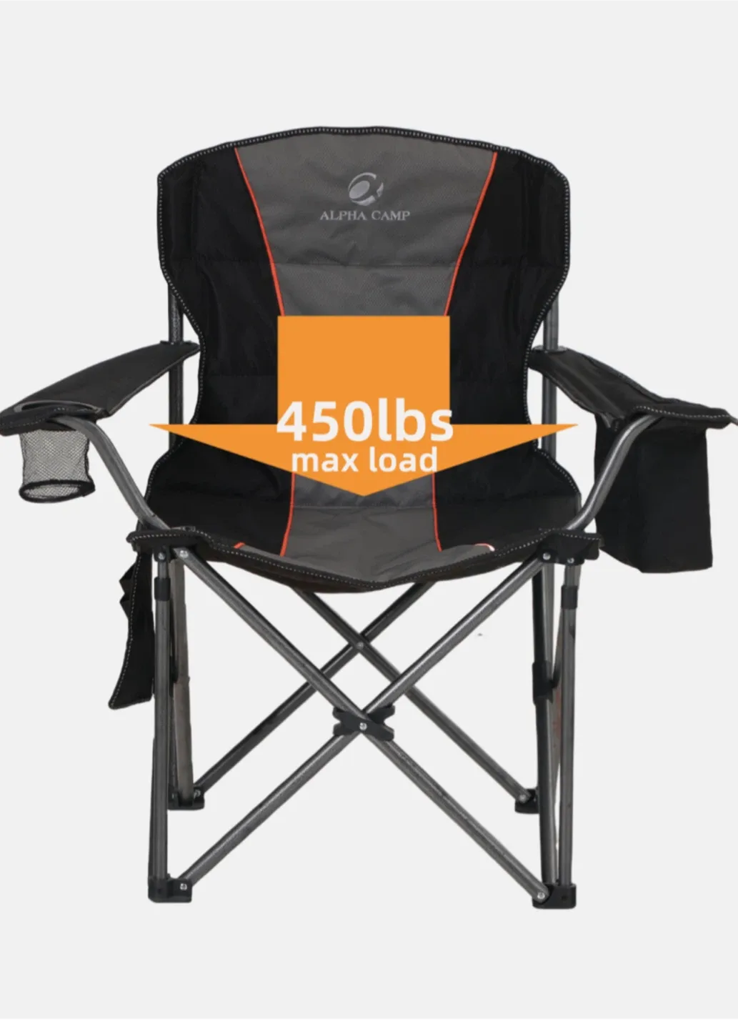 2 Alpha Camp Camping Chair - Gray/Black